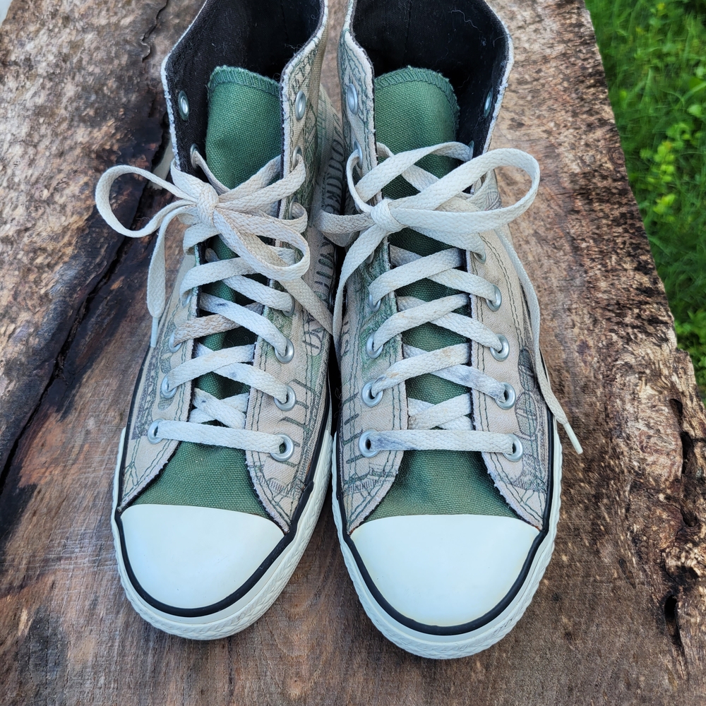 Converse Green and Gray High-Top Sneakers
